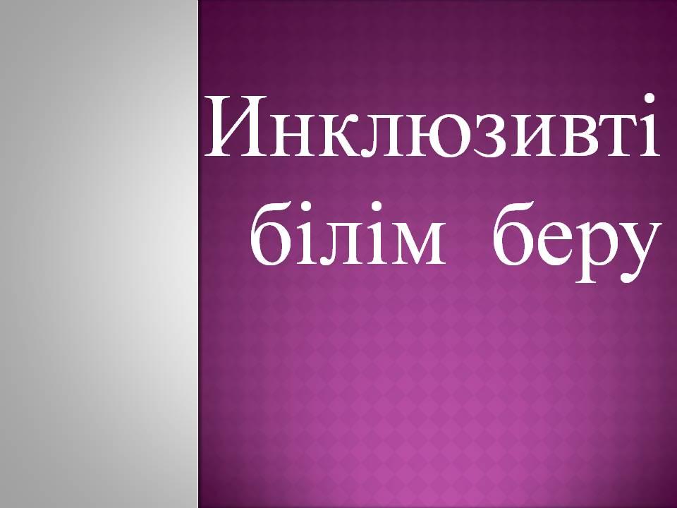 Инклюзивті білім беру туралы ақпарат