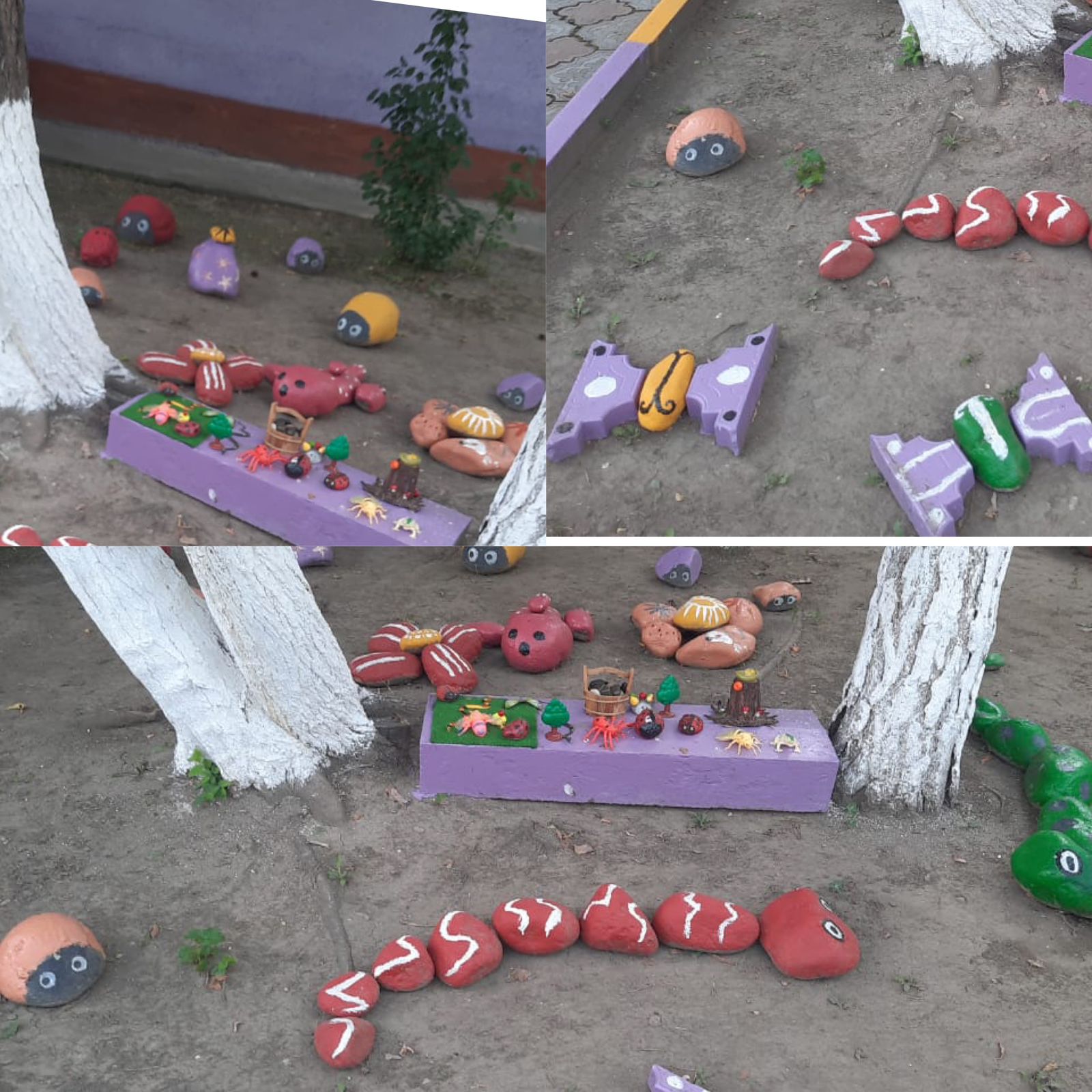 "Көгершін" ересек тобының тастан жасалған мүсіндері.