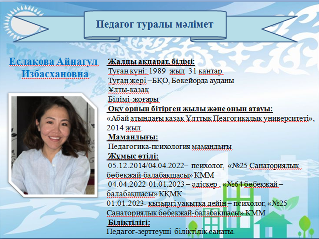 Еслакова Айнагул Избасхановна