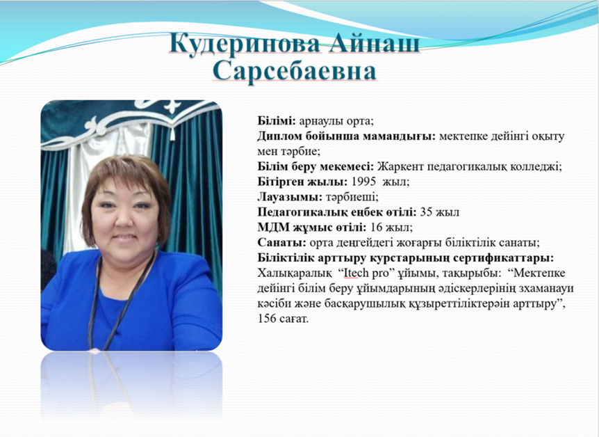 Кудеринова Айнаш Сарсебаевна